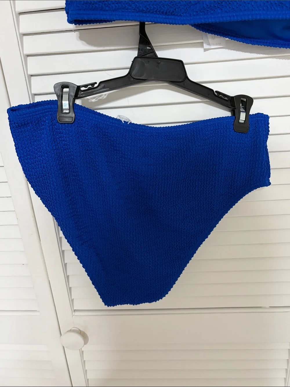 Anrabess Cobalt Blue Textured Two-Piece Bikini Set